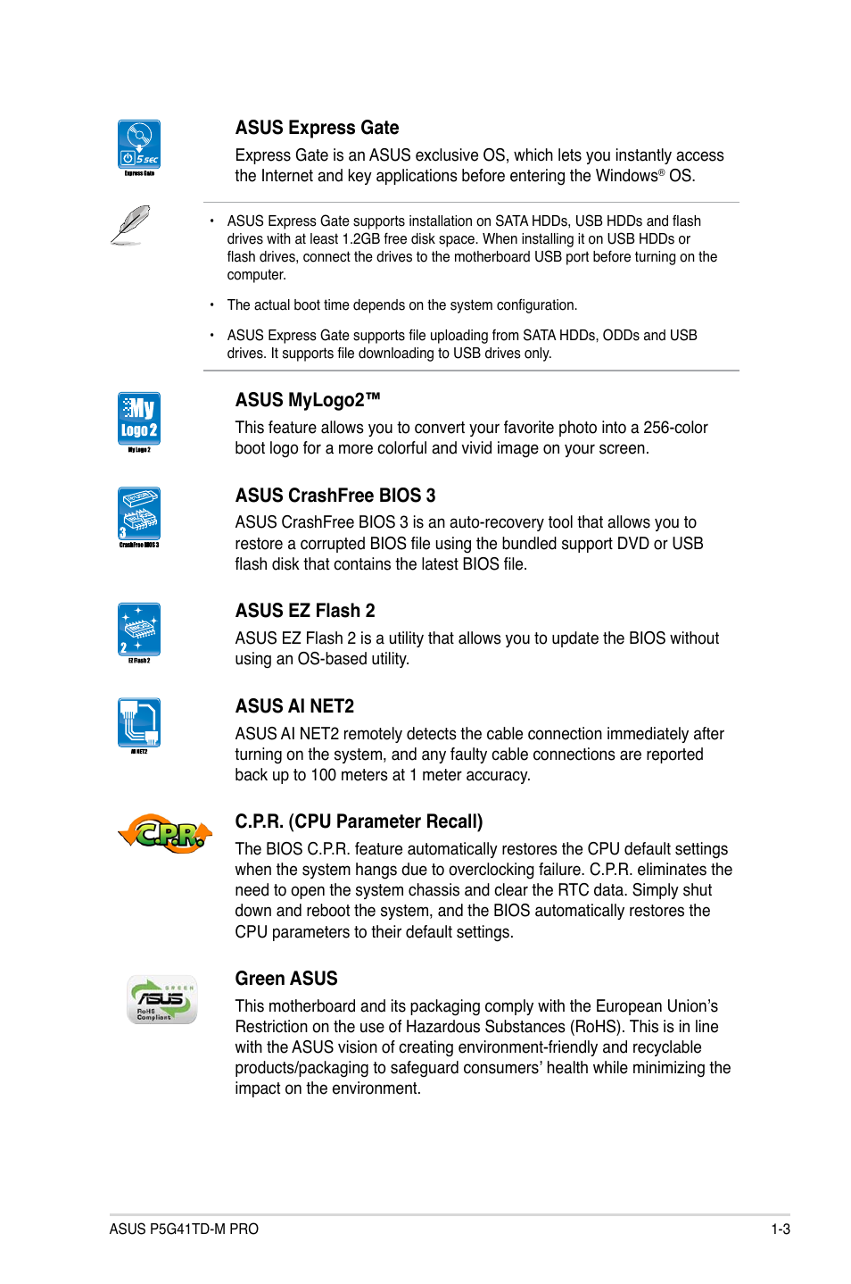 Asus P5G41TD-M PRO User Manual | Page 13 / 60