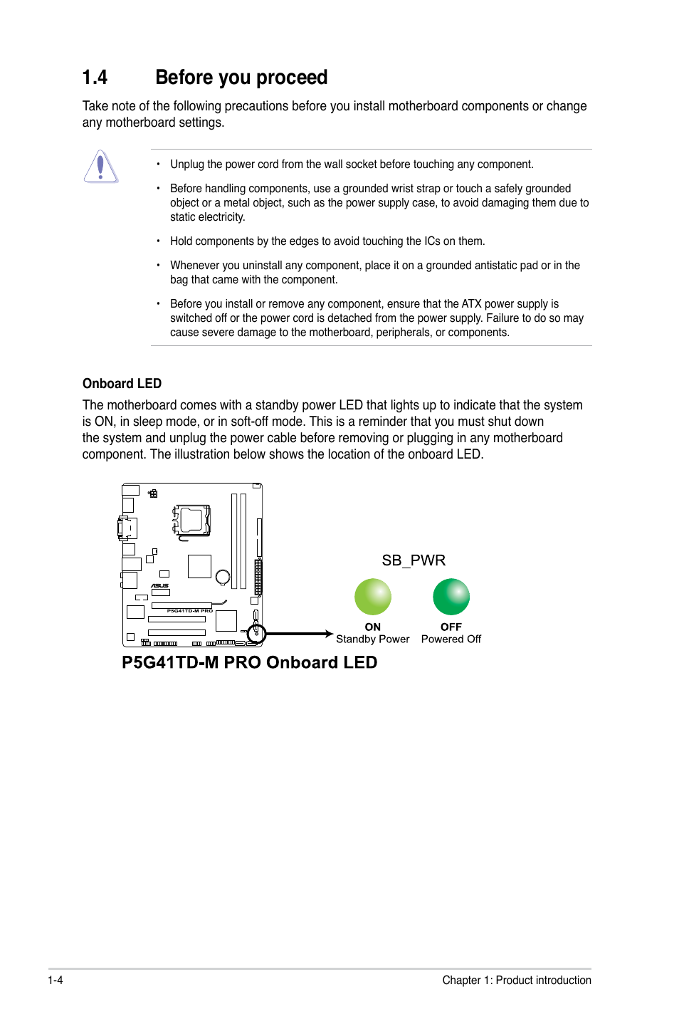 4 before you proceed, Before you proceed -4 | Asus P5G41TD-M PRO User Manual | Page 14 / 60