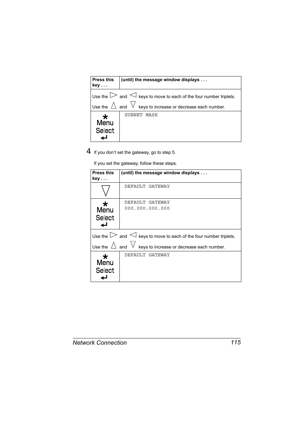 Network connection 115 | Konica Minolta magicolor 4650 User Manual | Page 133 / 334