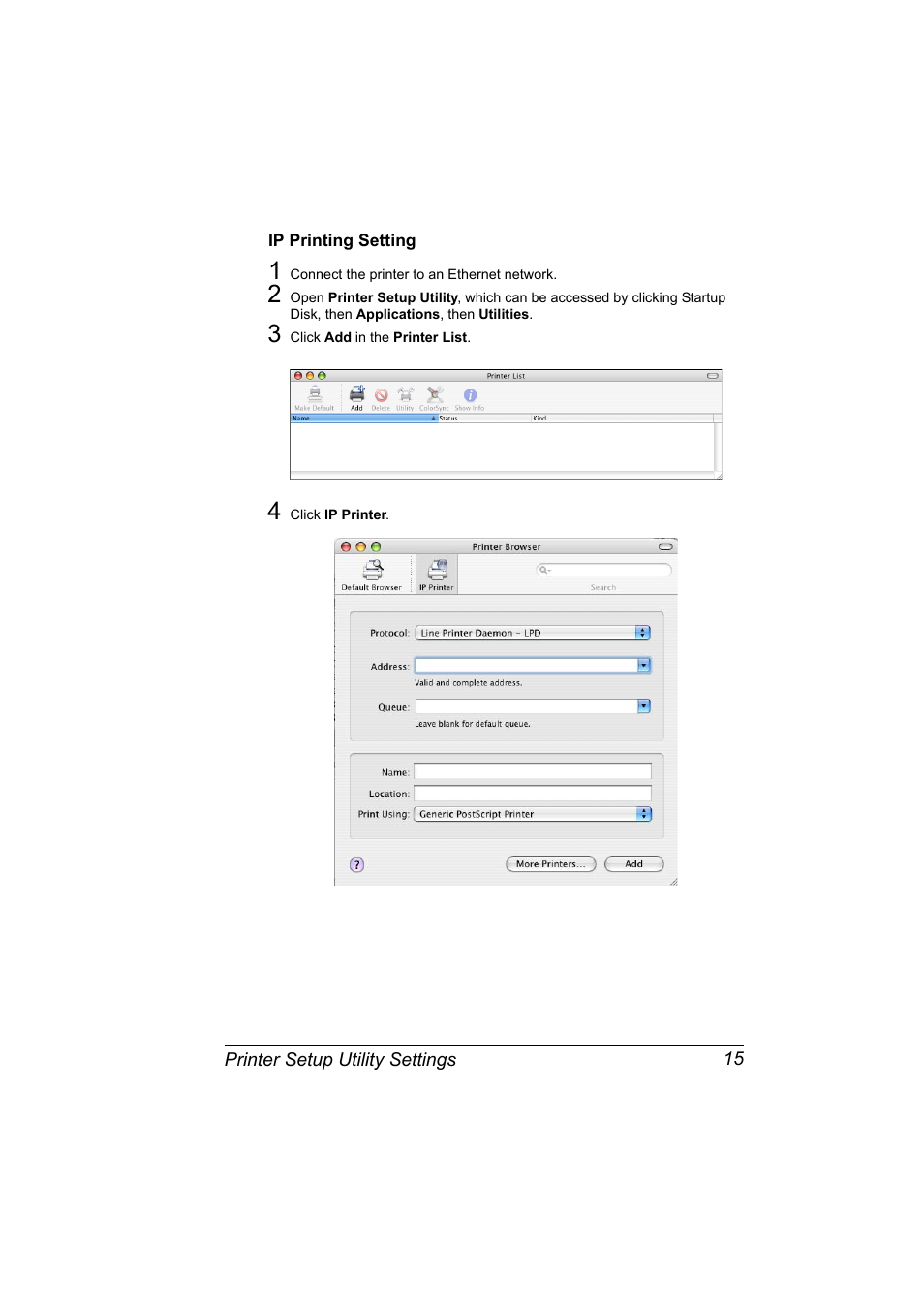 Ip printing setting, Ip printing setting 15 | Konica Minolta magicolor 4650 User Manual | Page 33 / 334