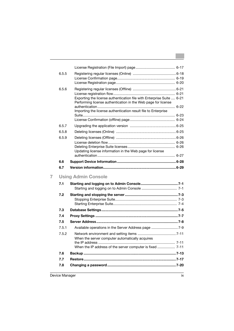 7using admin console | Konica Minolta PageScope Net Care Device Manager User Manual | Page 10 / 331