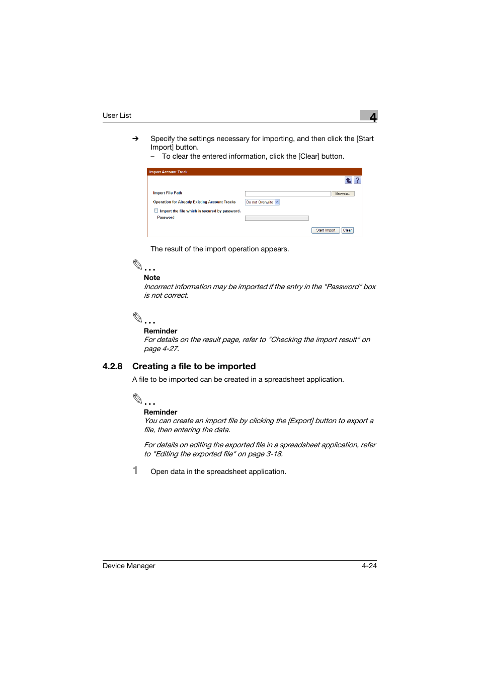 8 creating a file to be imported, Creating a file to be imported -24 | Konica Minolta PageScope Net Care Device Manager User Manual | Page 219 / 331
