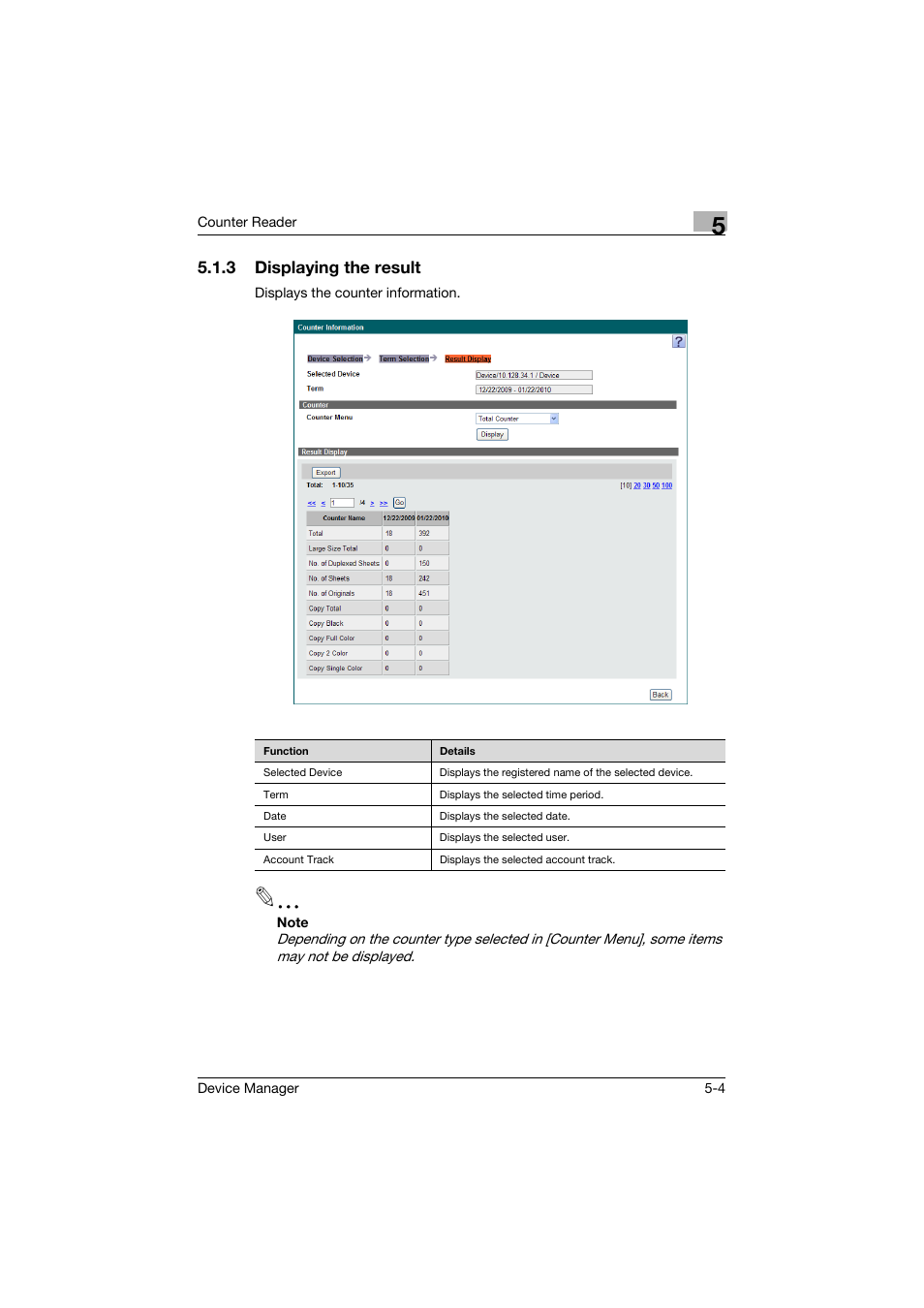 3 displaying the result, Displaying the result -4 | Konica Minolta PageScope Net Care Device Manager User Manual | Page 245 / 331