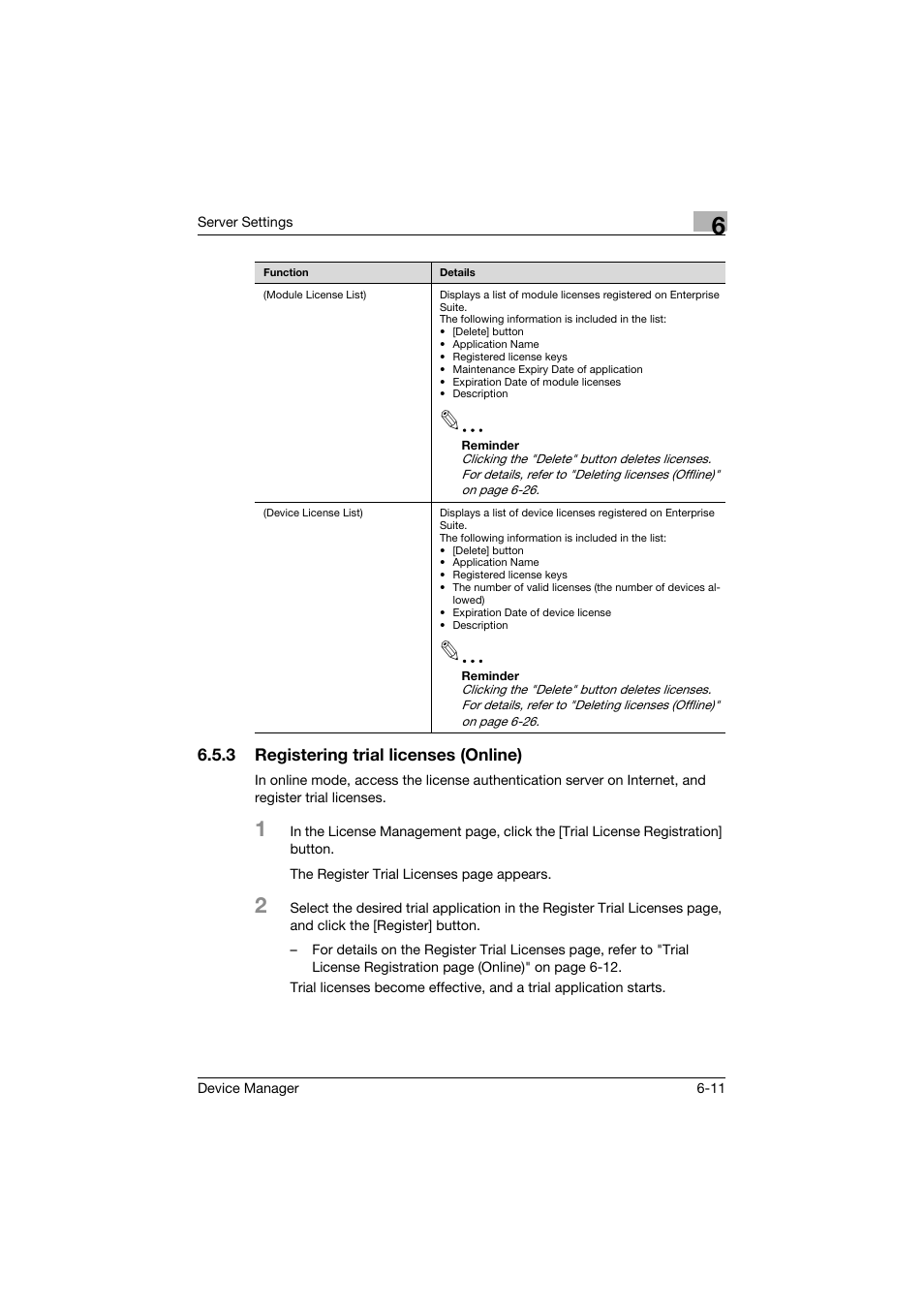 3 registering trial licenses (online), Registering trial licenses (online) -11 | Konica Minolta PageScope Net Care Device Manager User Manual | Page 269 / 331