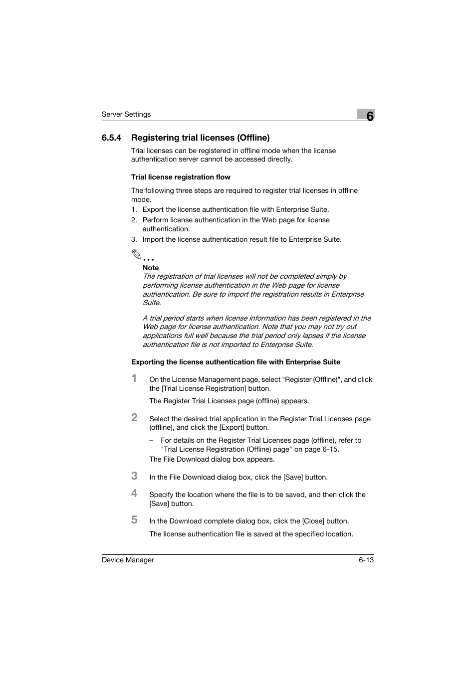 4 registering trial licenses (offline), Trial license registration flow | Konica Minolta PageScope Net Care Device Manager User Manual | Page 271 / 331