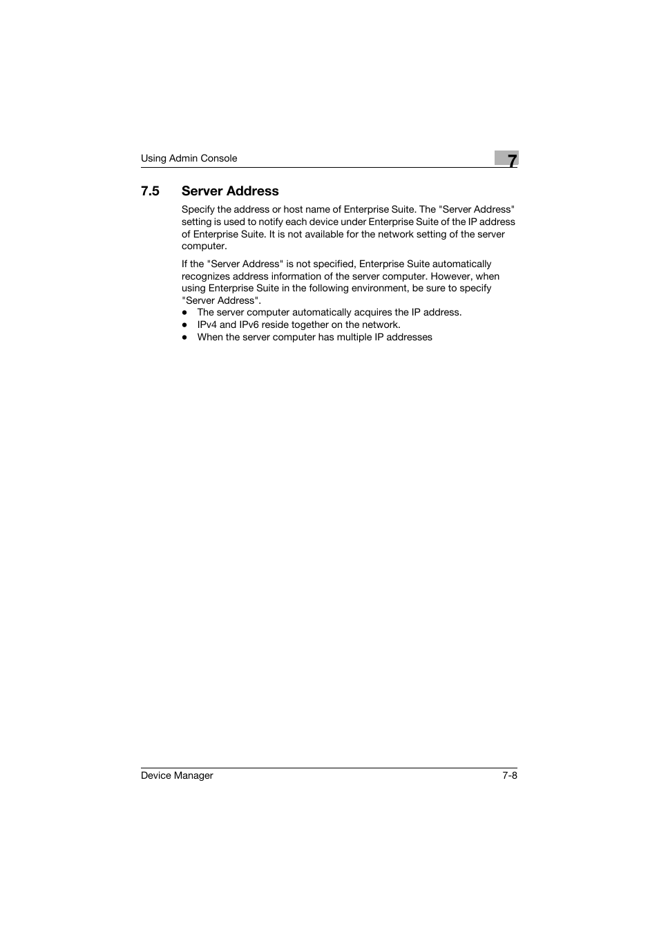 5 server address, Server address -8 | Konica Minolta PageScope Net Care Device Manager User Manual | Page 295 / 331