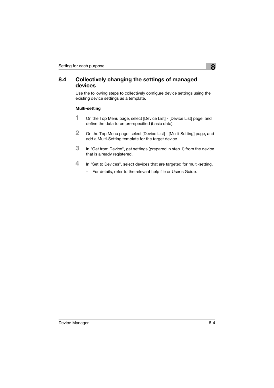 Multi-setting, Multi-setting -4 | Konica Minolta PageScope Net Care Device Manager User Manual | Page 318 / 331