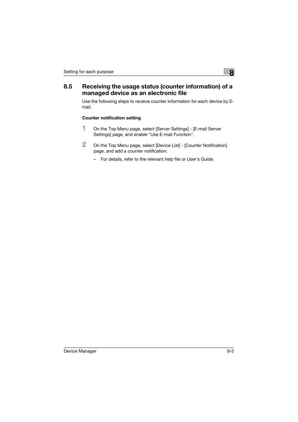 Counter notification setting, Counter notification setting -5 | Konica Minolta PageScope Net Care Device Manager User Manual | Page 319 / 331