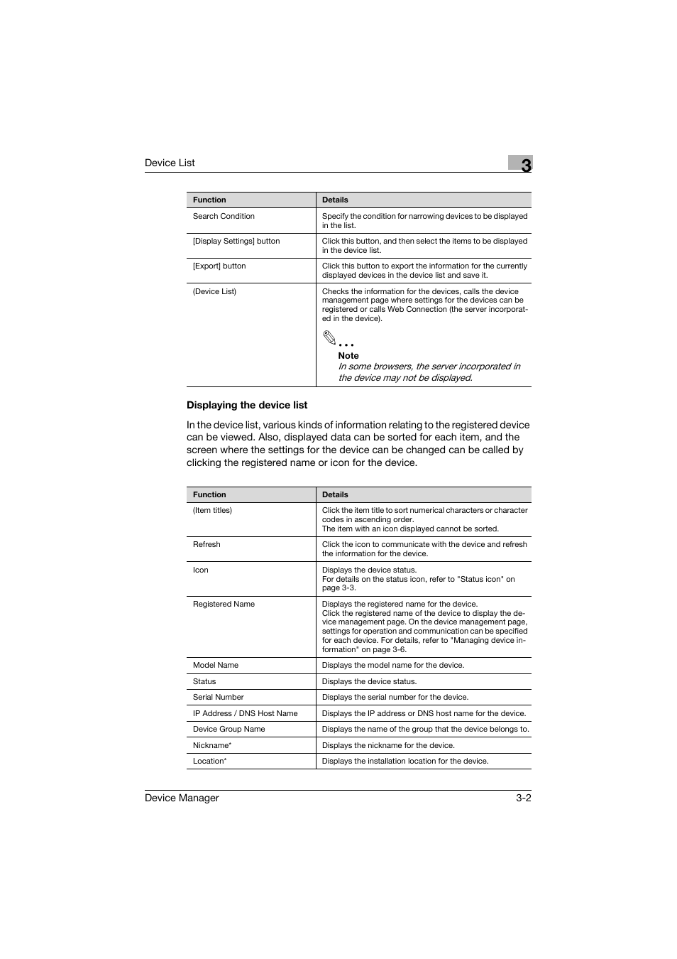 Displaying the device list, Displaying the device list -2 | Konica Minolta PageScope Net Care Device Manager User Manual | Page 32 / 331