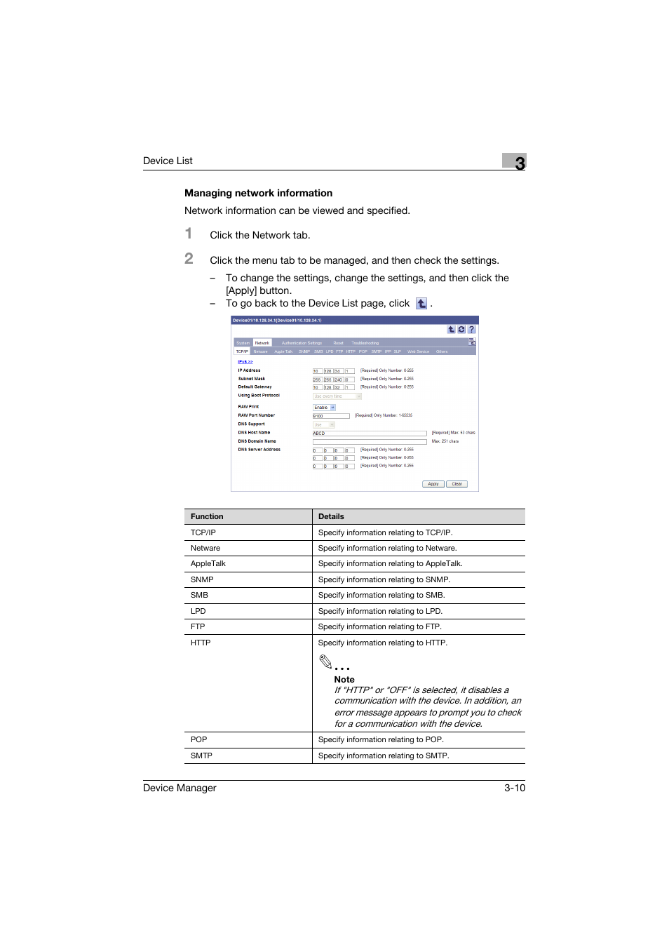 Managing network information, Managing network information -10 | Konica Minolta PageScope Net Care Device Manager User Manual | Page 40 / 331