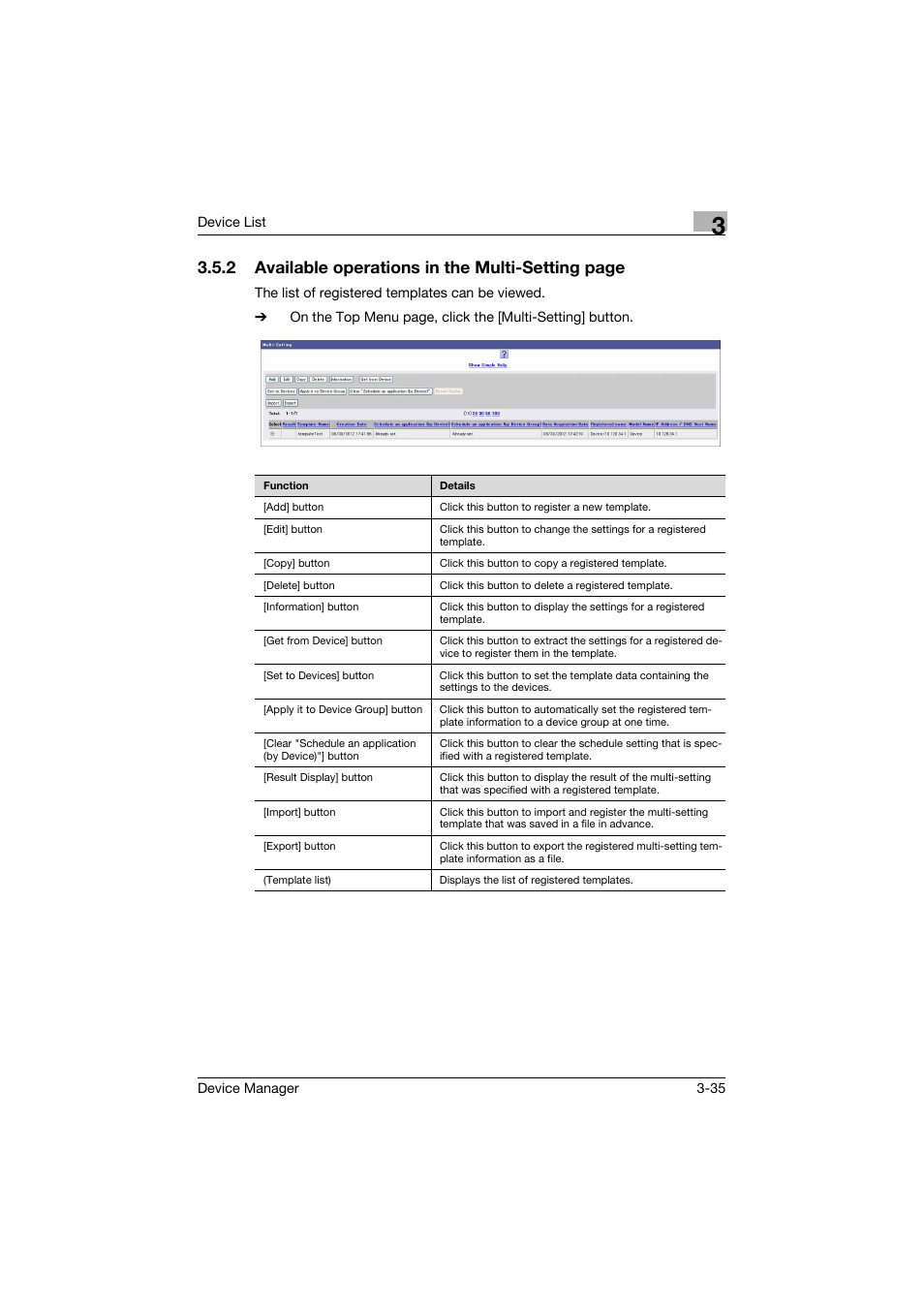 2 available operations in the multi-setting page | Konica Minolta PageScope Net Care Device Manager User Manual | Page 65 / 331