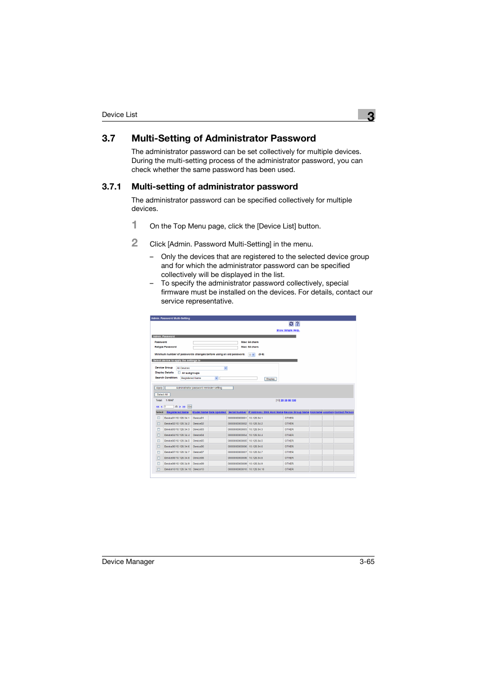 7 multi-setting of administrator password, 1 multi-setting of administrator password, Multi-setting of administrator password -65 | Konica Minolta PageScope Net Care Device Manager User Manual | Page 95 / 331