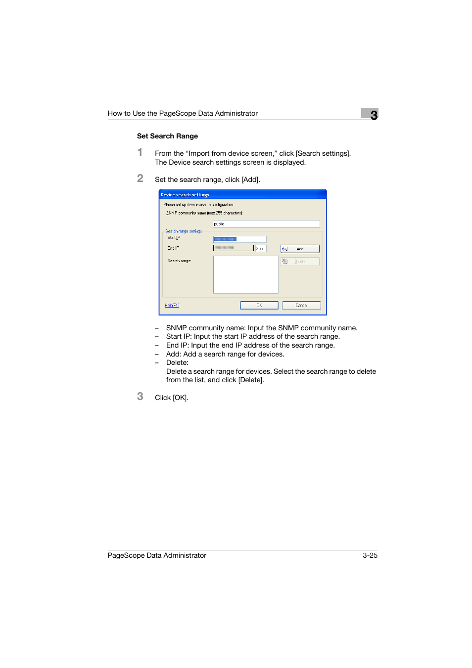 Set search range, Set search range -25 | Konica Minolta PageScope Data Administrator User Manual | Page 34 / 113