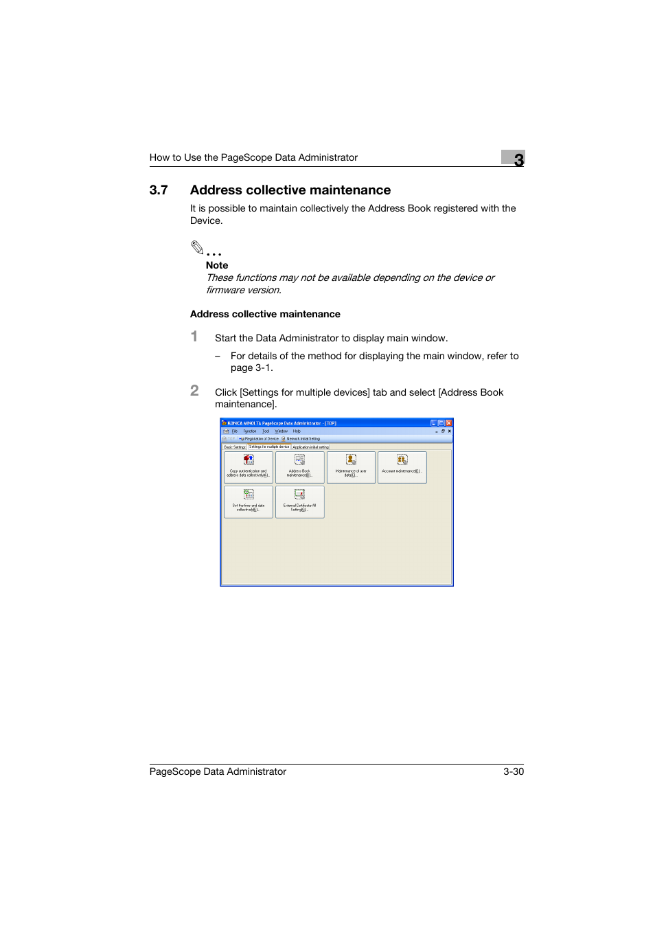 7 address collective maintenance, Address collective maintenance, Address collective maintenance -30 | Konica Minolta PageScope Data Administrator User Manual | Page 39 / 113