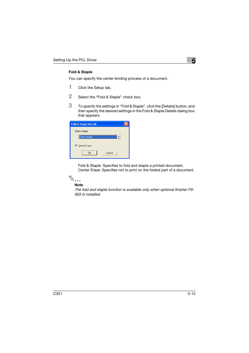 Fold & staple, Fold & staple -12 | Konica Minolta BIZHUB C351 User Manual | Page 125 / 380