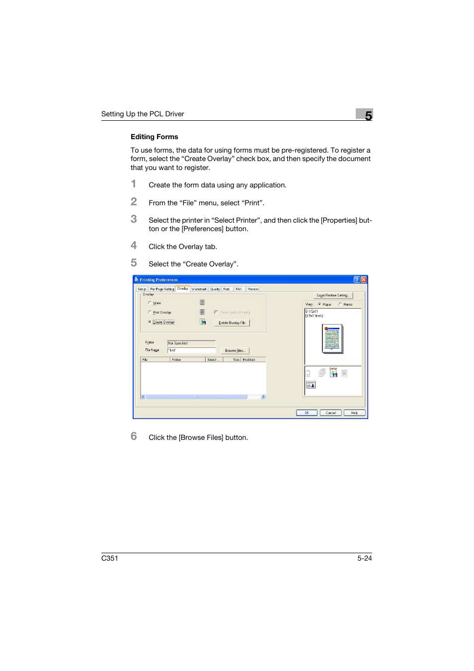 Editing forms, Editing forms -24 | Konica Minolta BIZHUB C351 User Manual | Page 137 / 380