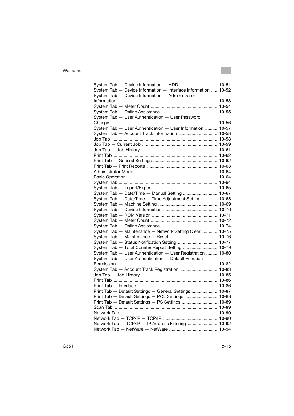 Konica Minolta BIZHUB C351 User Manual | Page 16 / 380
