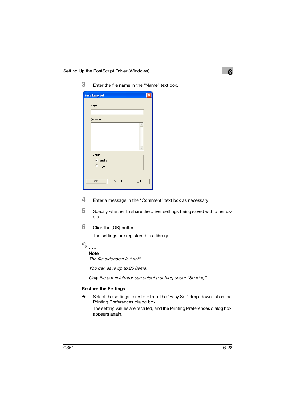 Restore the settings, Restore the settings -28 | Konica Minolta BIZHUB C351 User Manual | Page 189 / 380