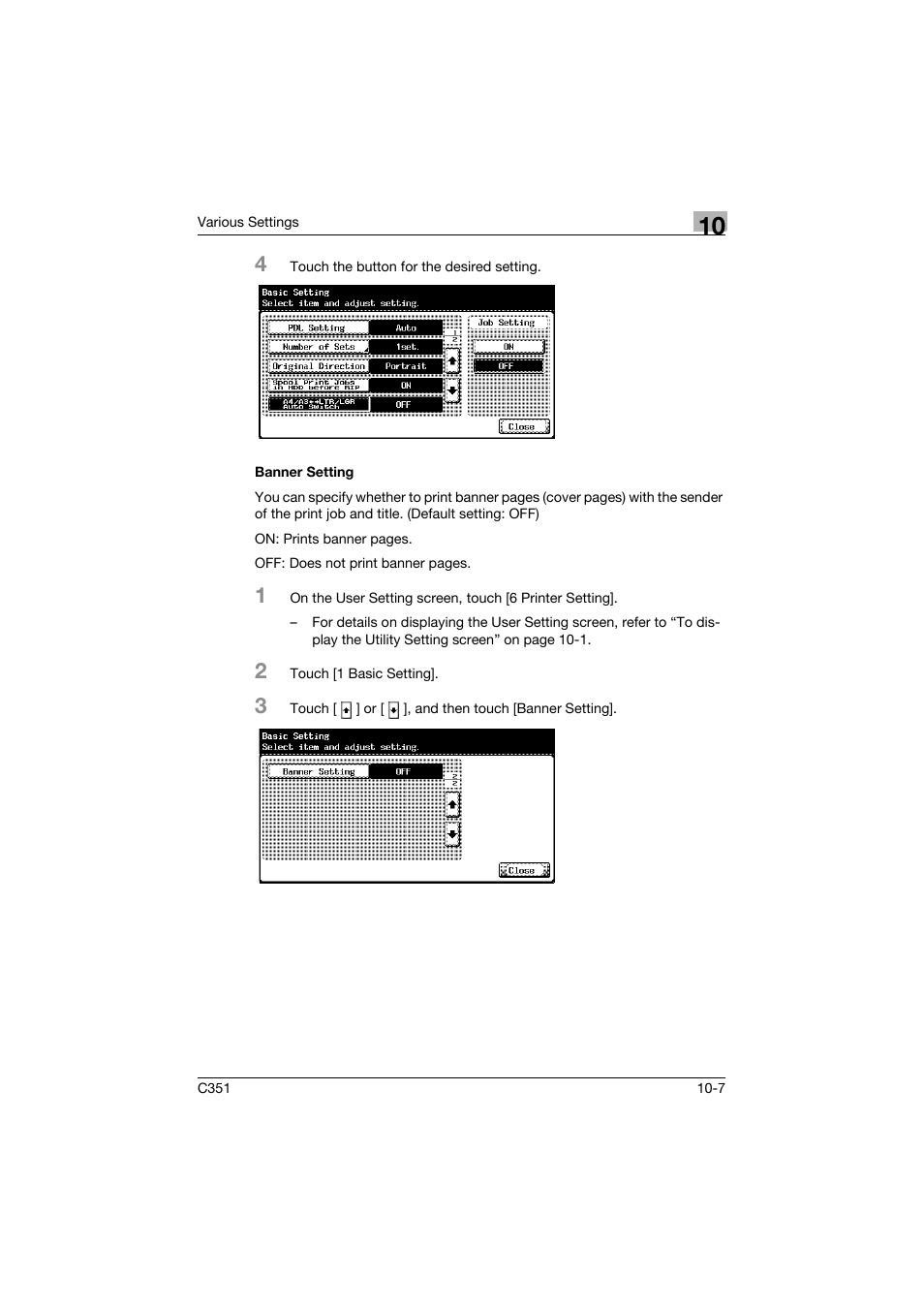 Banner setting, Banner setting -7 | Konica Minolta BIZHUB C351 User Manual | Page 240 / 380