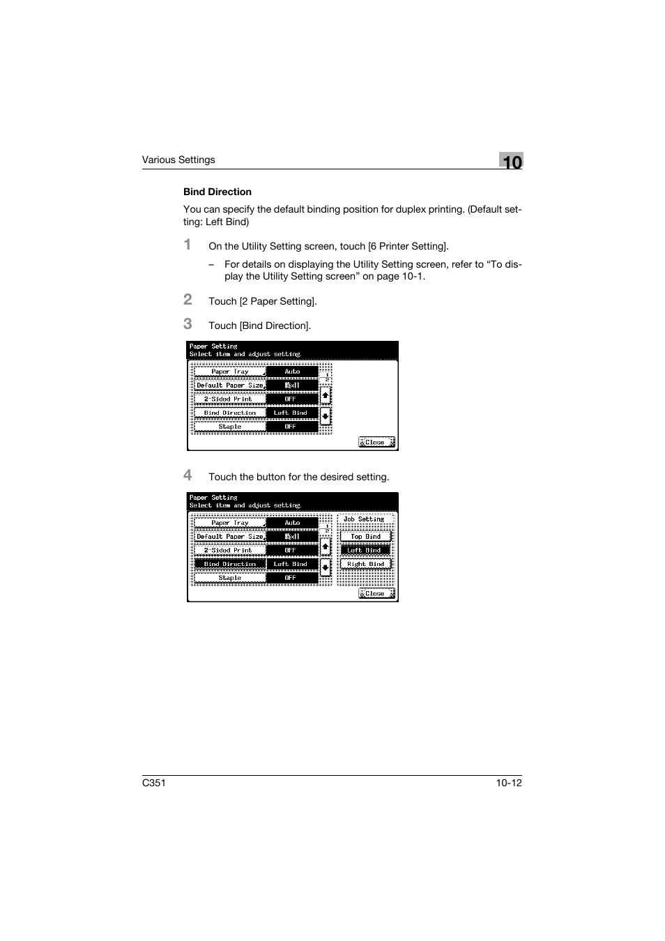 Bind direction, Bind direction -12 | Konica Minolta BIZHUB C351 User Manual | Page 245 / 380