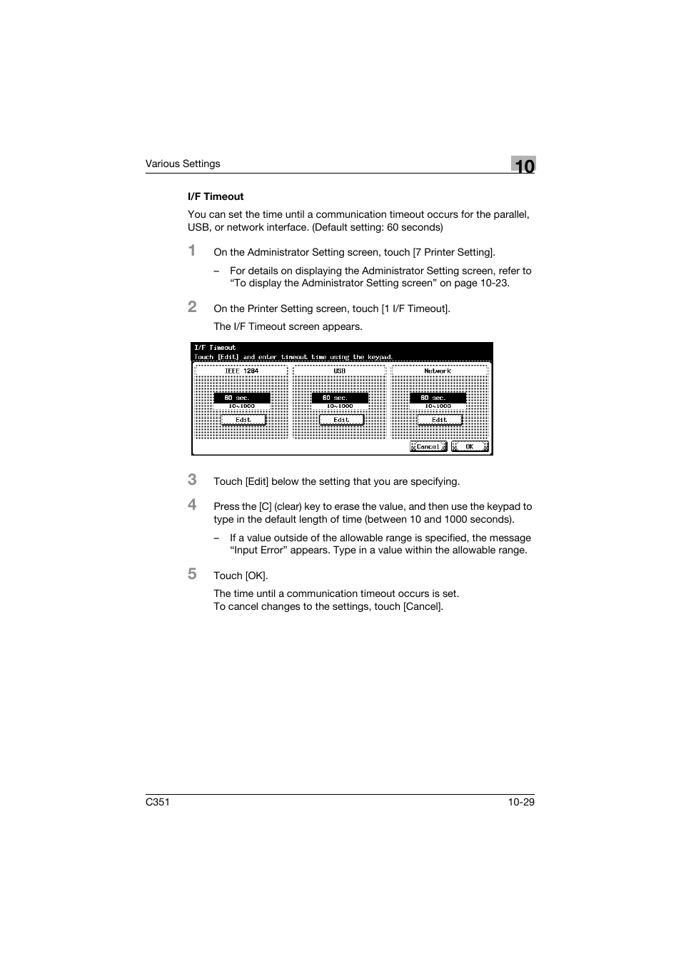 I/f timeout, I/f timeout -29 | Konica Minolta BIZHUB C351 User Manual | Page 262 / 380
