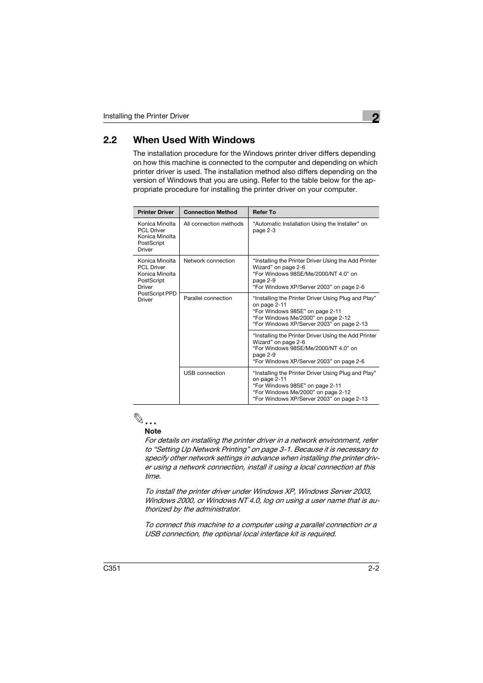 2 when used with windows, When used with windows -2 | Konica Minolta BIZHUB C351 User Manual | Page 33 / 380