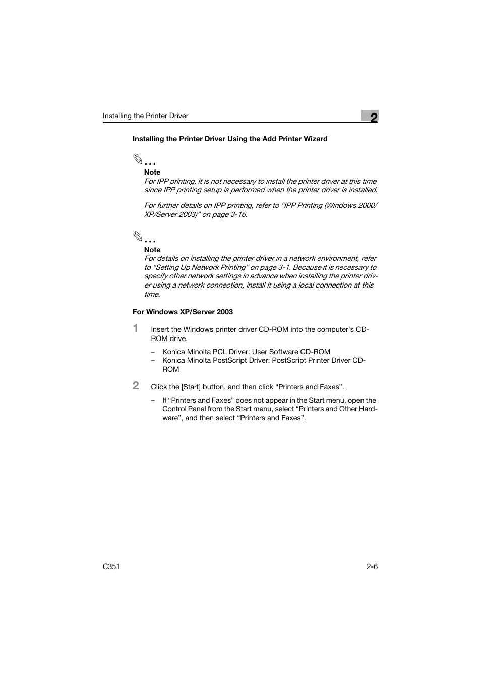 For windows xp/server 2003 | Konica Minolta BIZHUB C351 User Manual | Page 37 / 380