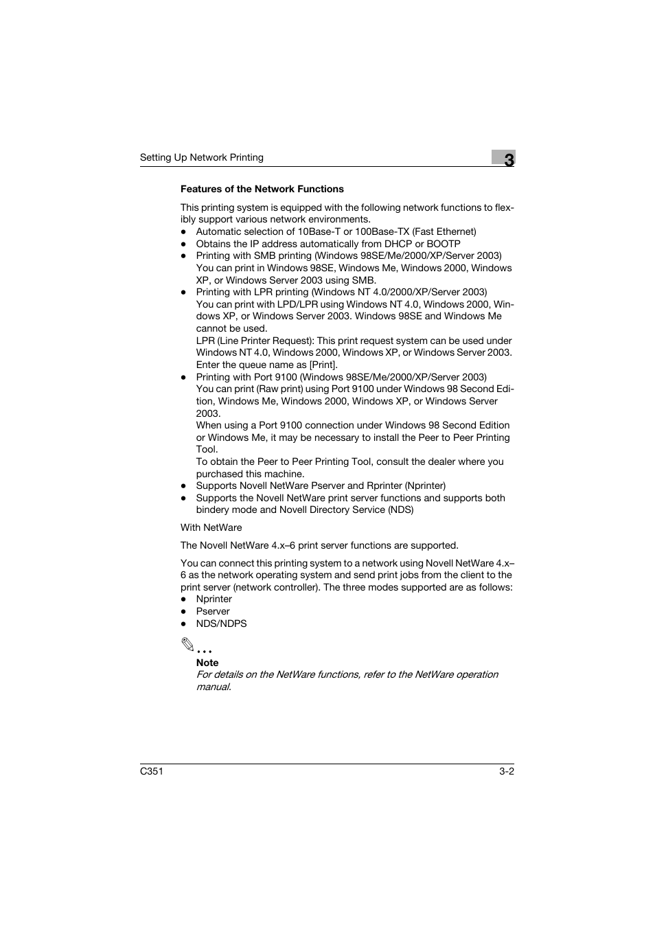 Features of the network functions, Features of the network functions -2 | Konica Minolta BIZHUB C351 User Manual | Page 57 / 380