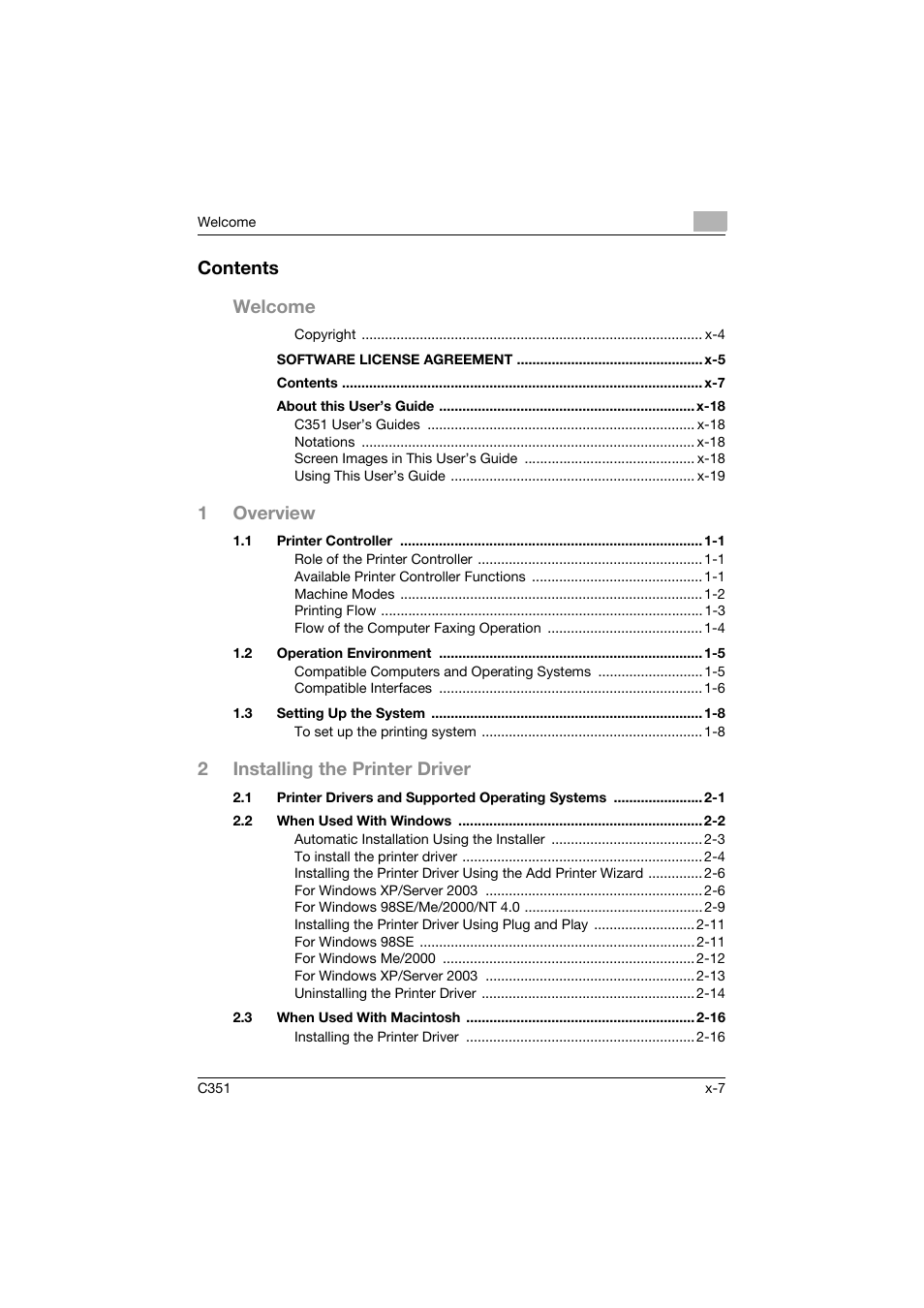 Konica Minolta BIZHUB C351 User Manual | Page 8 / 380