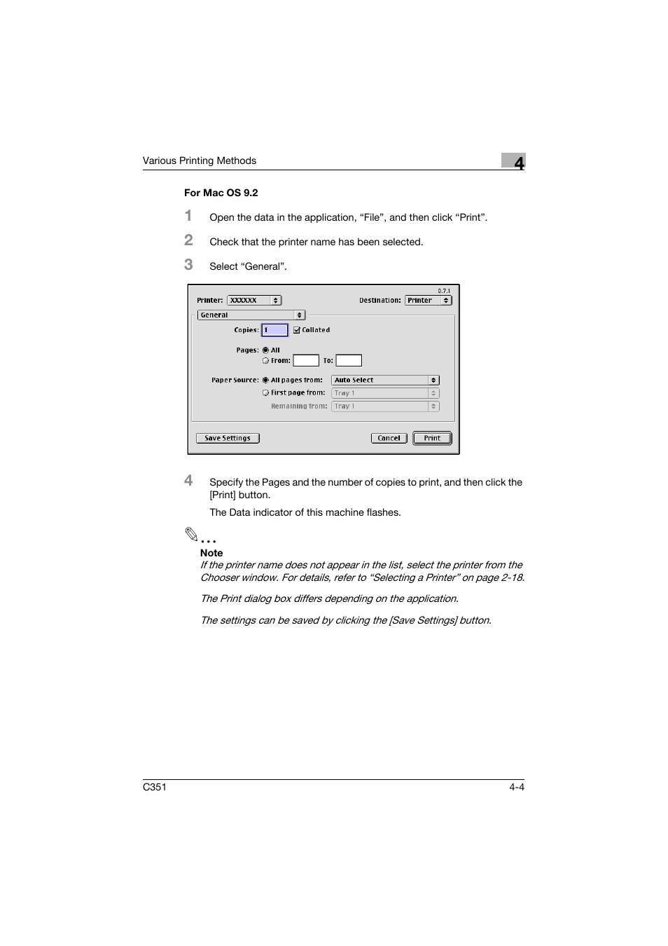 For mac os 9.2, For mac os 9.2 -4 | Konica Minolta BIZHUB C351 User Manual | Page 93 / 380