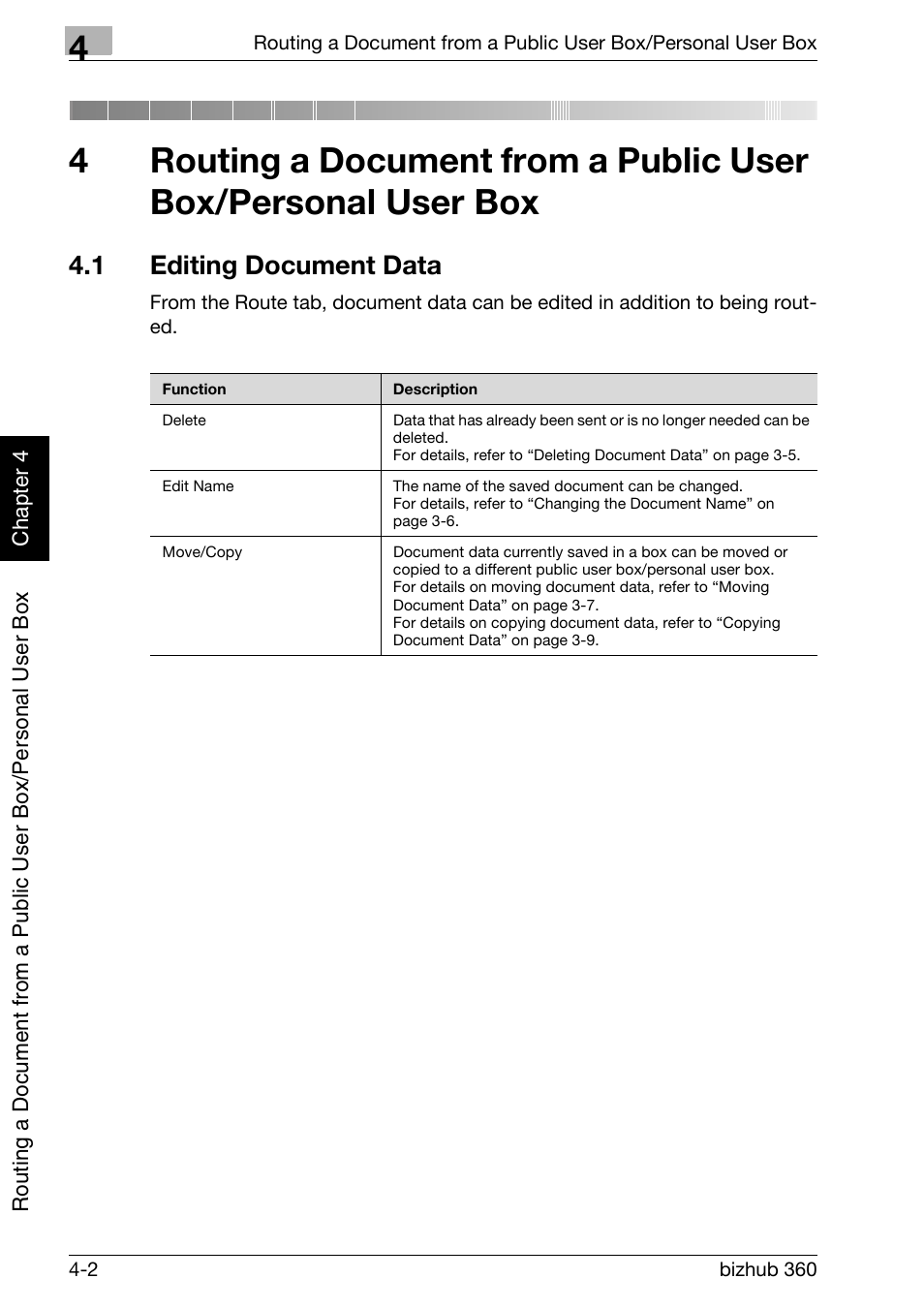 1 editing document data, Editing document data -2 | Konica Minolta bizhub 360 User Manual | Page 101 / 218