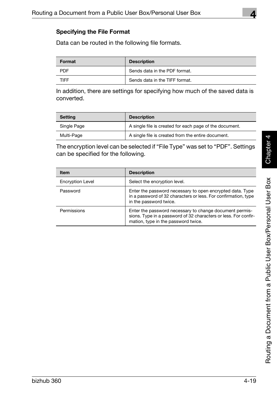 Specifying the file format -19 | Konica Minolta bizhub 360 User Manual | Page 118 / 218