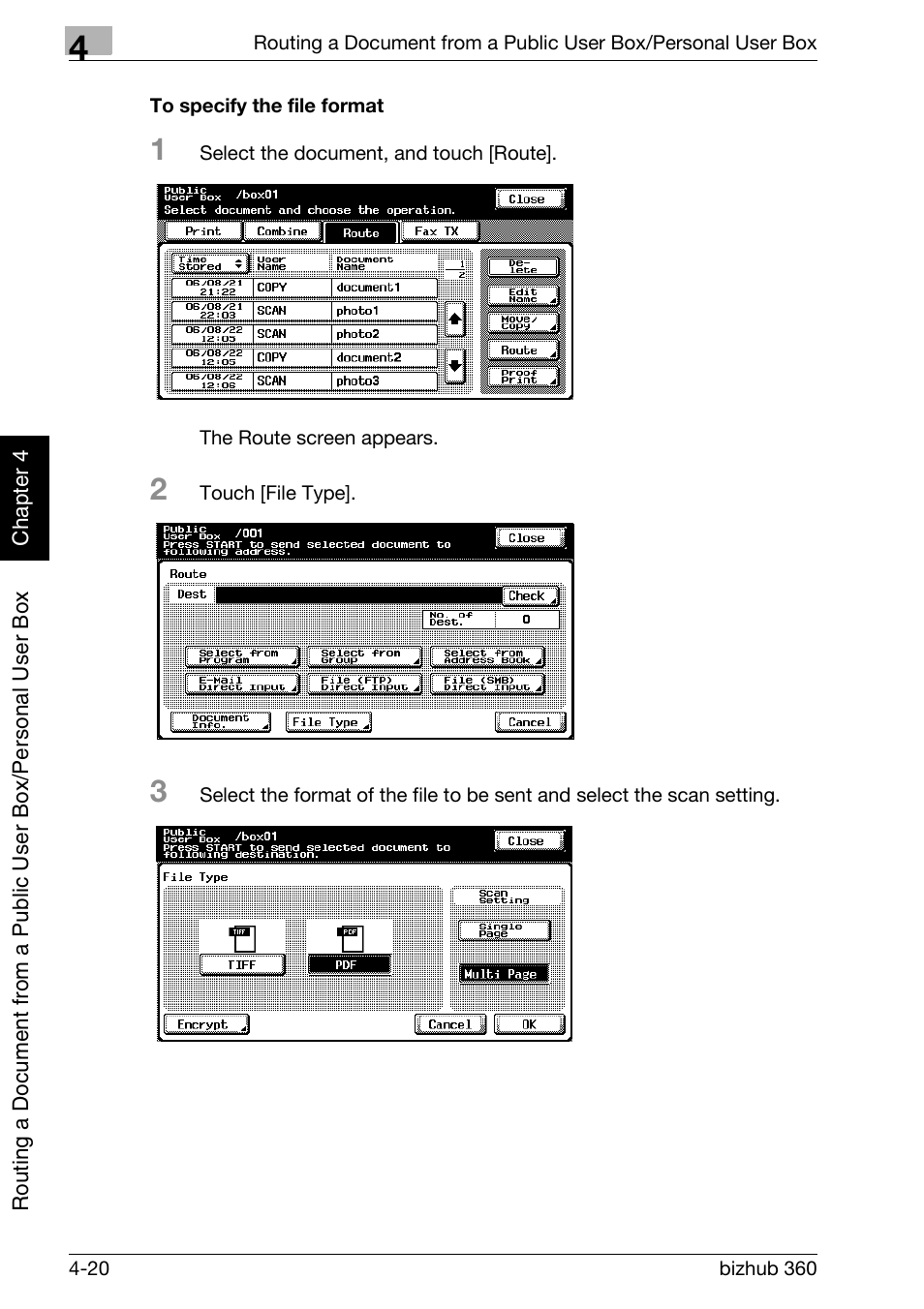 To specify the file format -20 | Konica Minolta bizhub 360 User Manual | Page 119 / 218