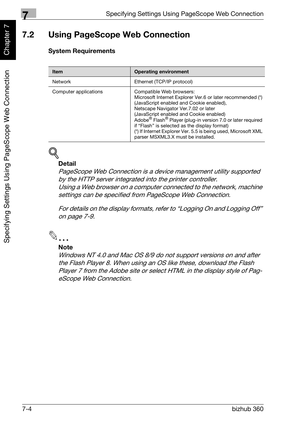 System requirements -4, 2 using pagescope web connection | Konica Minolta bizhub 360 User Manual | Page 179 / 218