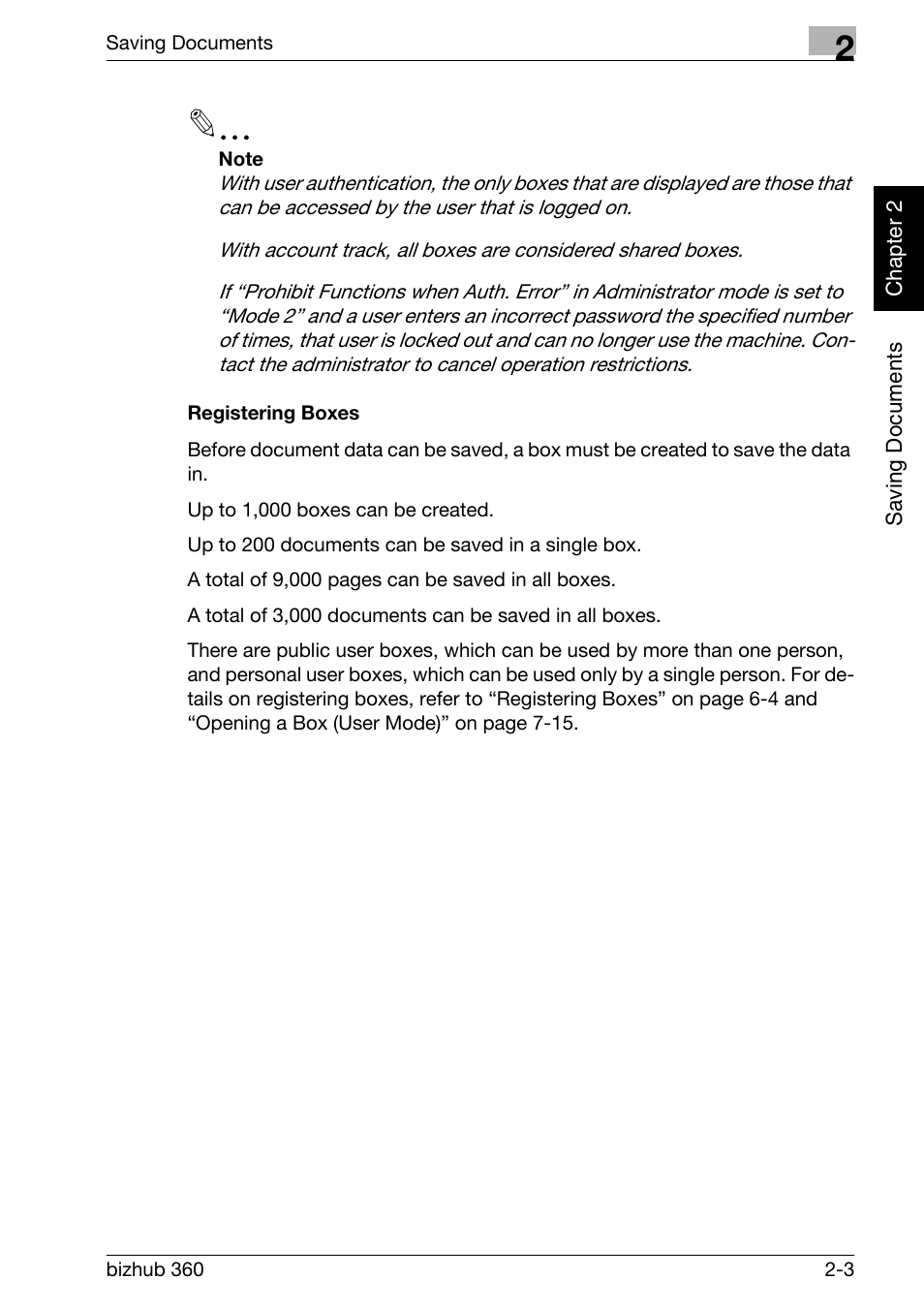 Registering boxes -3 | Konica Minolta bizhub 360 User Manual | Page 26 / 218