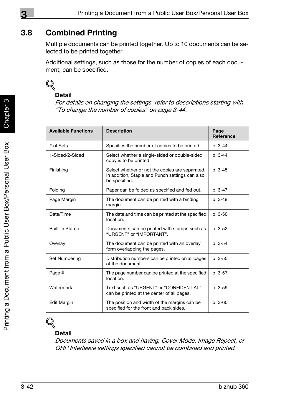 8 combined printing, Combined printing -42 | Konica Minolta bizhub 360 User Manual | Page 81 / 218