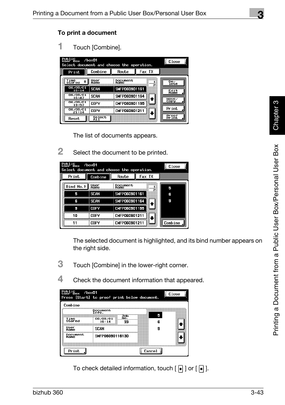 To print a document -43 | Konica Minolta bizhub 360 User Manual | Page 82 / 218