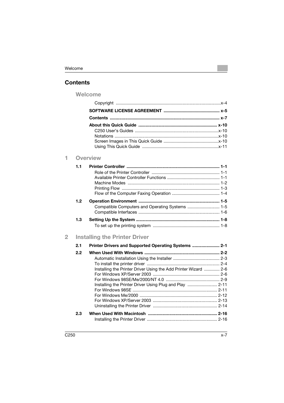 Konica Minolta bizhub C250 User Manual | Page 8 / 96