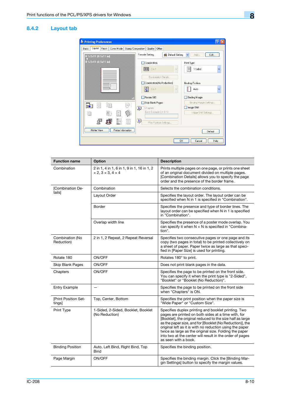 2 layout tab, Layout tab -10 | Konica Minolta bizhub 601 User Manual | Page 100 / 273