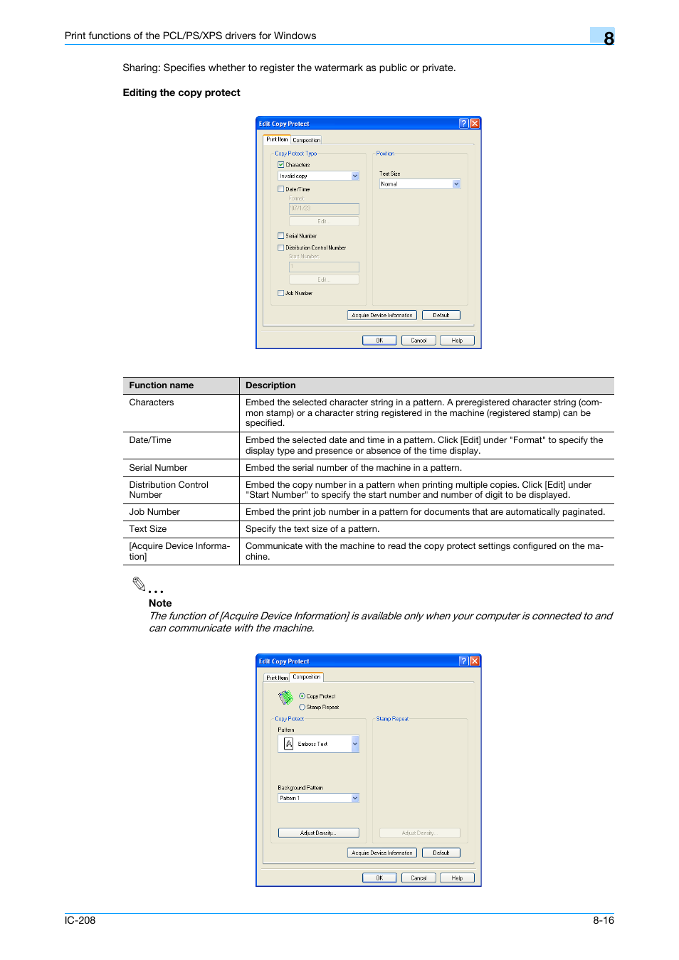 Editing the copy protect, Editing the copy protect -16, Editing the copy protect" on | Konica Minolta bizhub 601 User Manual | Page 106 / 273