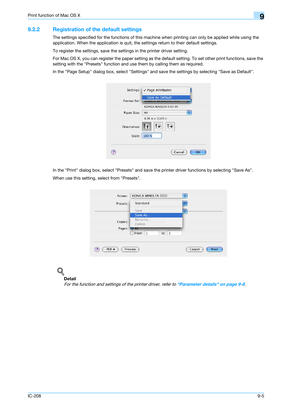 2 registration of the default settings, Registration of the default settings -5 | Konica Minolta bizhub 601 User Manual | Page 114 / 273