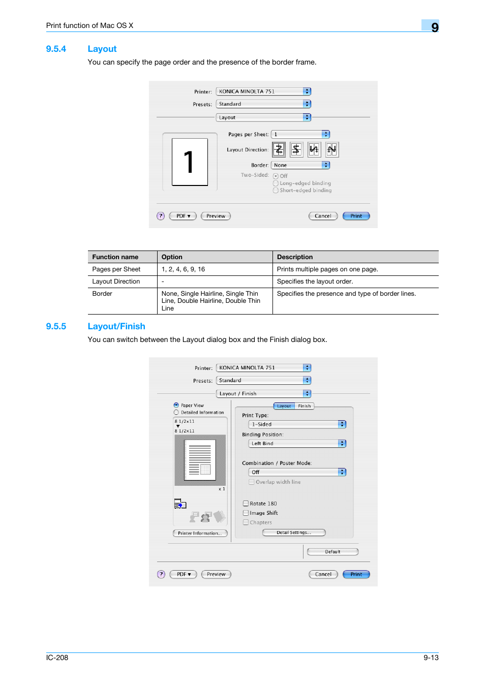 4 layout, 5 layout/finish, Layout -13 | Layout/finish -13 | Konica Minolta bizhub 601 User Manual | Page 122 / 273