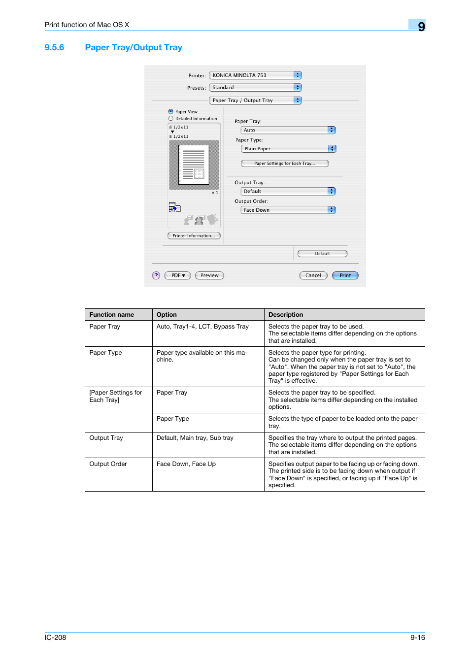 6 paper tray/output tray, Paper tray/output tray -16 | Konica Minolta bizhub 601 User Manual | Page 125 / 273