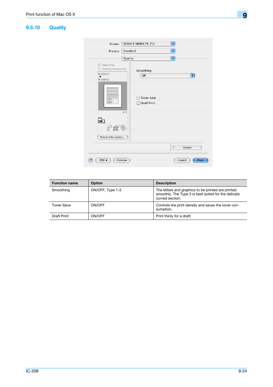 10 quality, Quality -24 | Konica Minolta bizhub 601 User Manual | Page 133 / 273