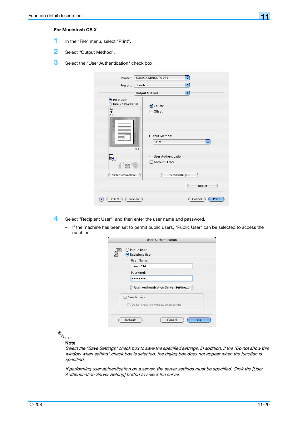 For macintosh os x, For macintosh os x -20 | Konica Minolta bizhub 601 User Manual | Page 160 / 273