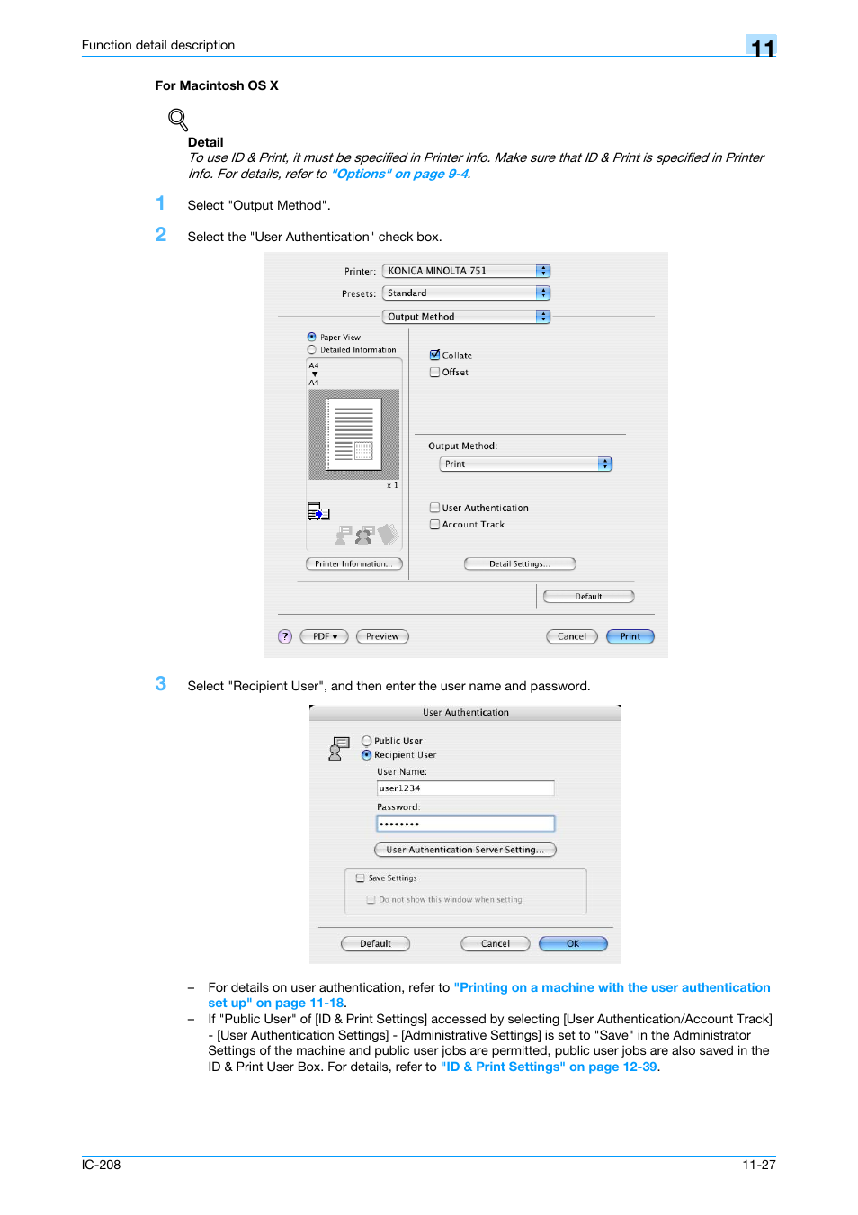 For macintosh os x, For macintosh os x -27 | Konica Minolta bizhub 601 User Manual | Page 167 / 273