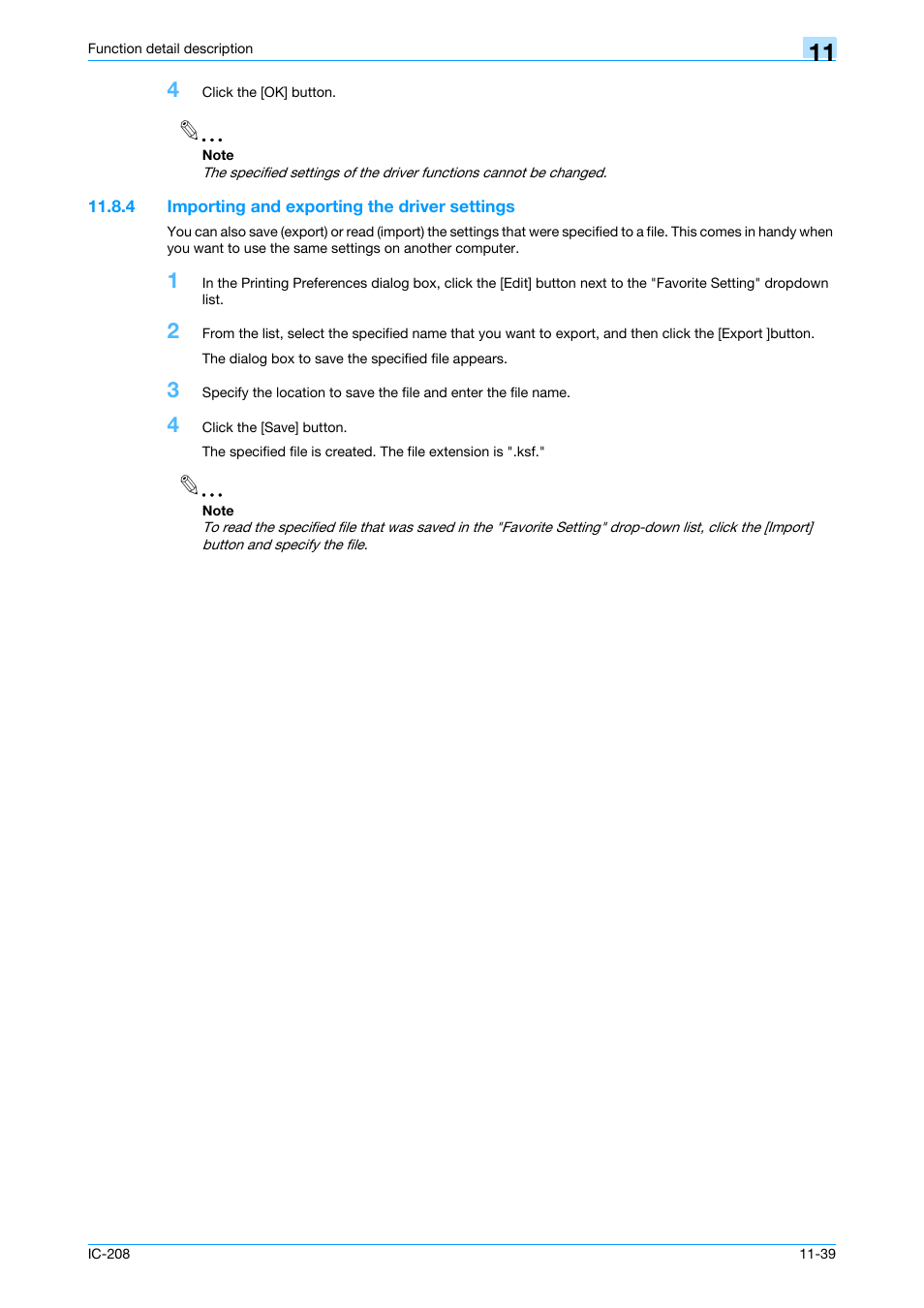 4 importing and exporting the driver settings, Importing and exporting the driver settings -39, Details, refer to | Importing | Konica Minolta bizhub 601 User Manual | Page 179 / 273