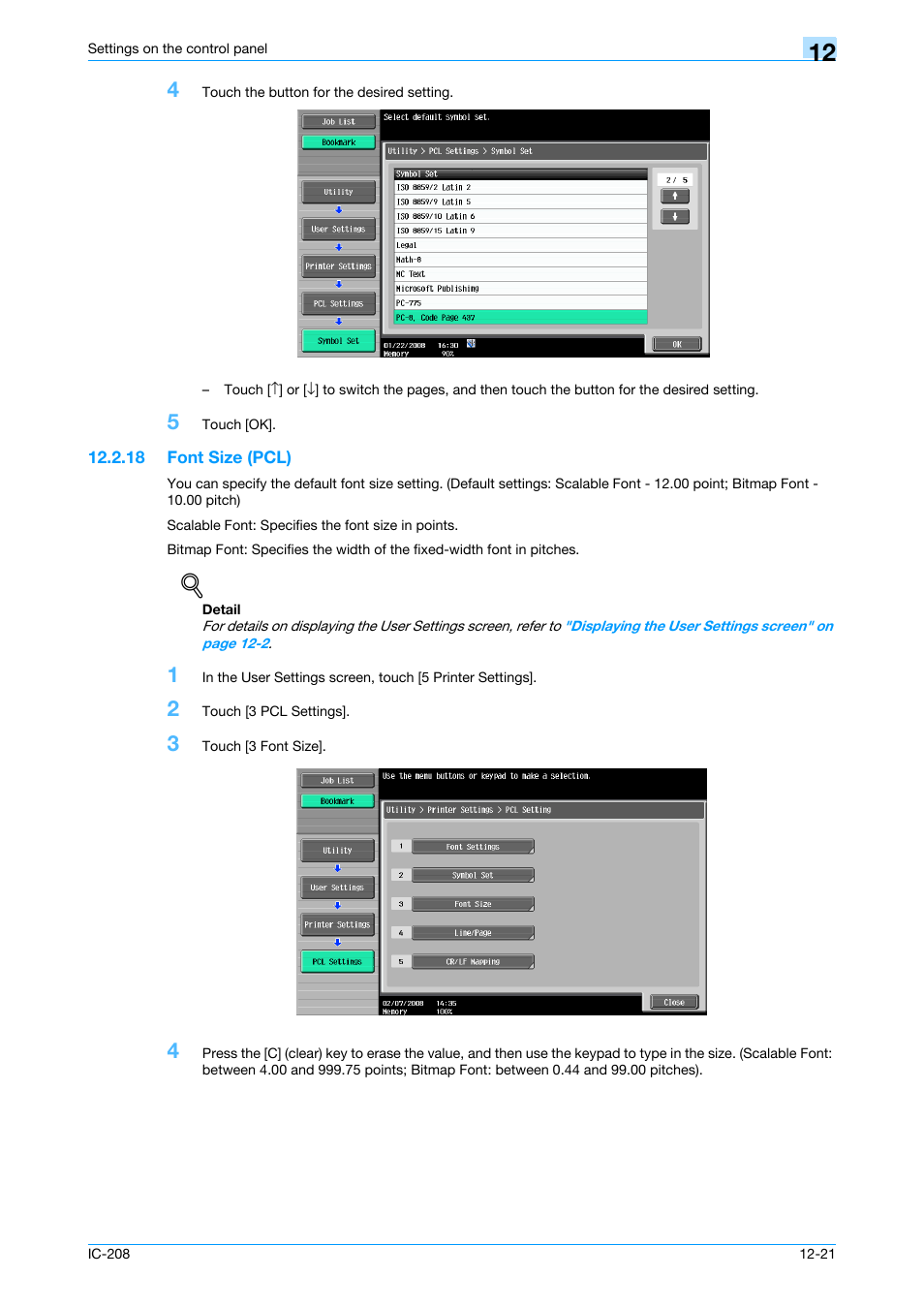 18 font size (pcl), Font size (pcl) -21 | Konica Minolta bizhub 601 User Manual | Page 200 / 273