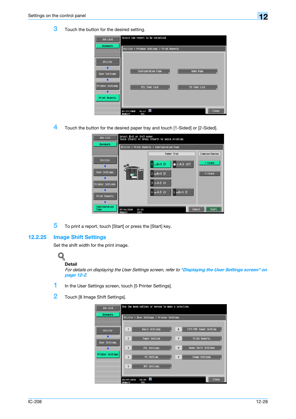 25 image shift settings, Image shift settings -28 | Konica Minolta bizhub 601 User Manual | Page 207 / 273