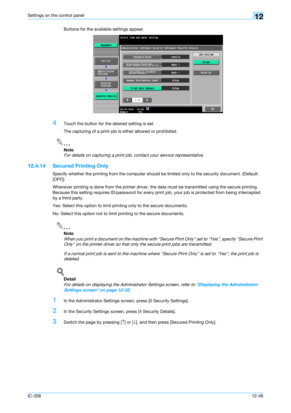 14 secured printing only, Secure print only -46 | Konica Minolta bizhub 601 User Manual | Page 225 / 273